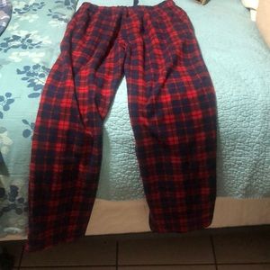 Red plaid sweatpants nice for nice cold weather or wearing inside when u want